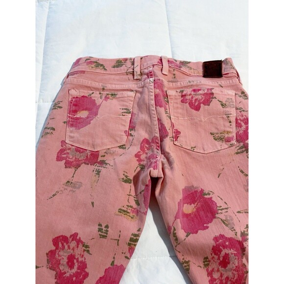 Lucky Brand Legend Womens Size 27 Floral Skinny Color Salmón Denim Jeans - Picture 4 of 5